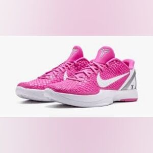 Nike Pink and White Athletic Shoes with Mesh Upper